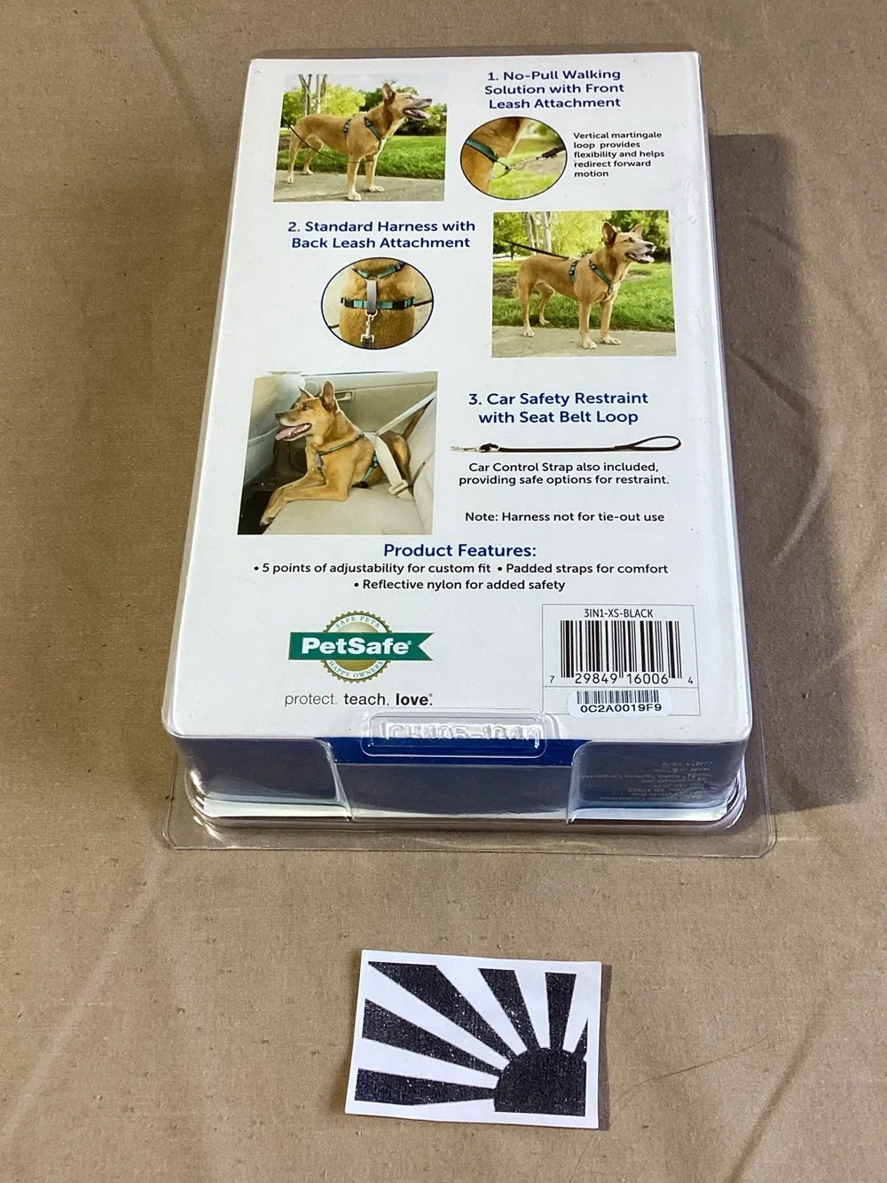 PetSafe 3-in-1 No Pull Dog Harness Extra Small XS Black Car Restraint